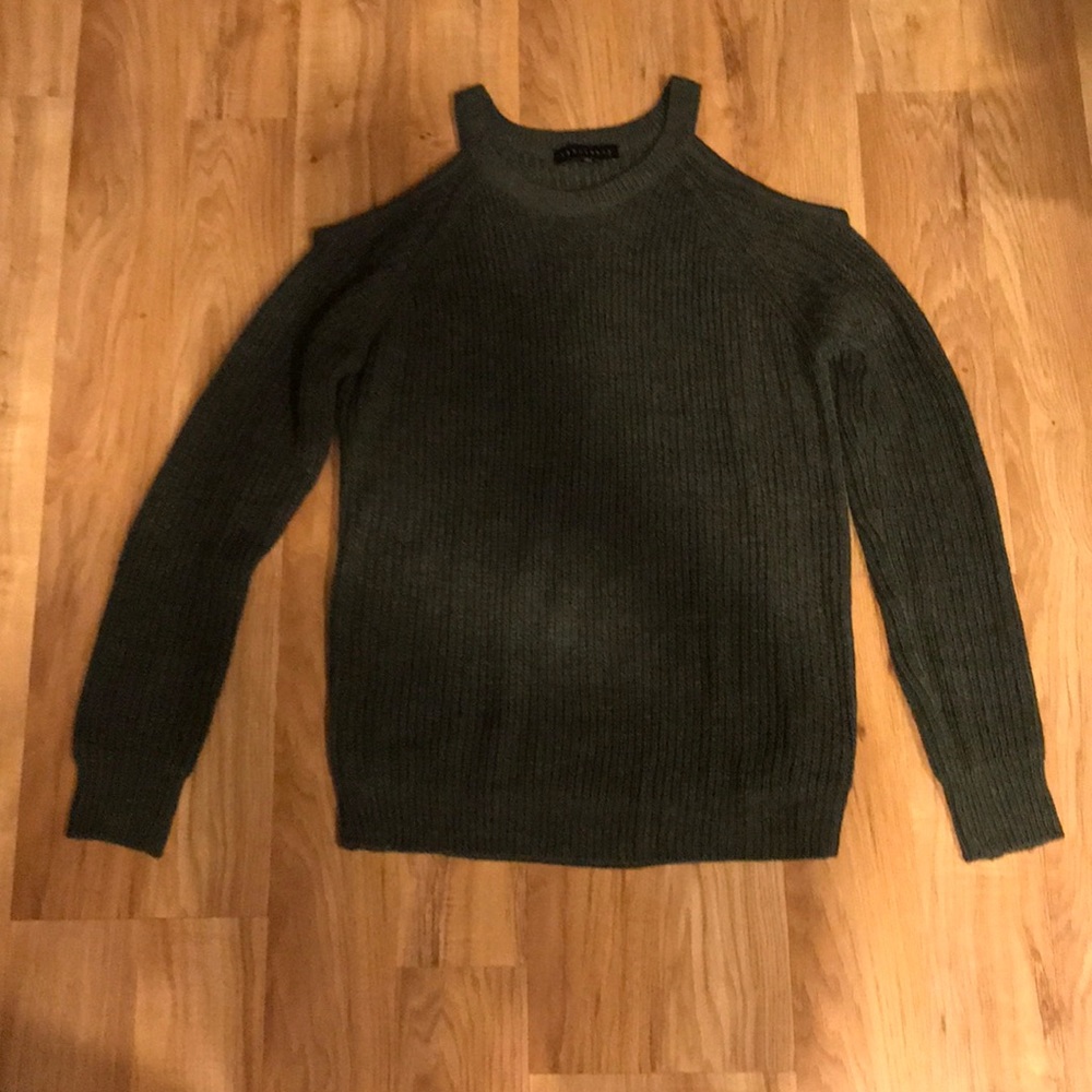 NWOT Sanctuary Green Cold Shoulder Sweater Size XS